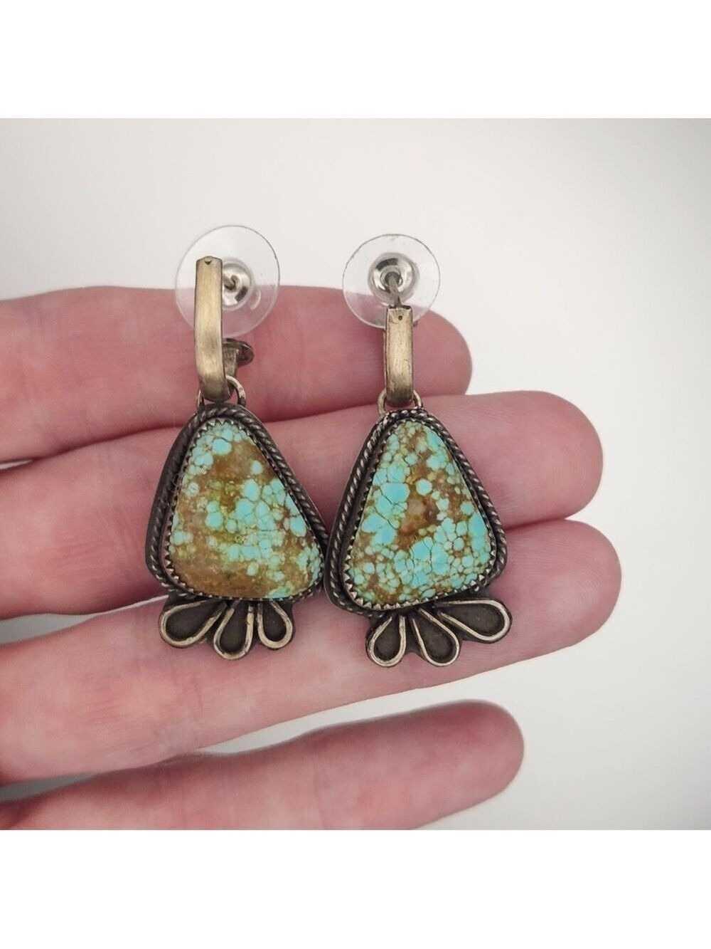 Number #8 Turquoise Sterling Silver earrings